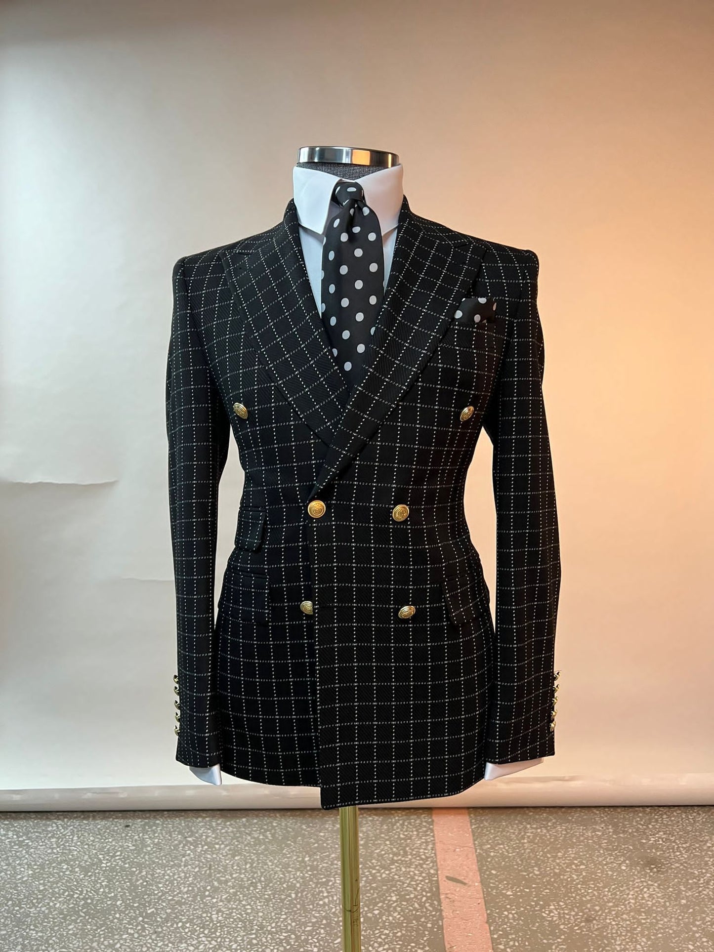 Double Breasted suit and pant of same fabric as jacket