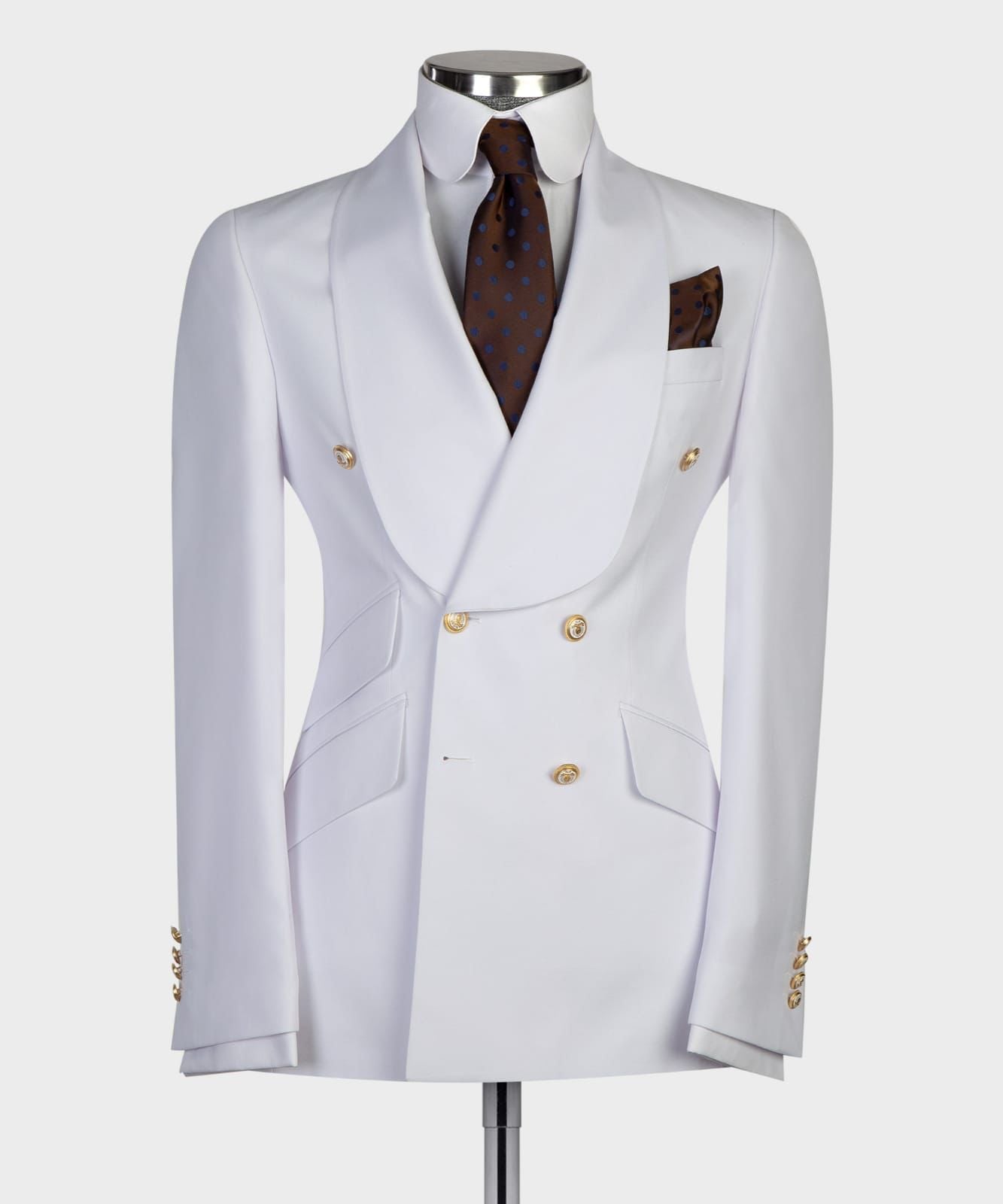 White 4 button Double Breasted Suit. $ 299.00