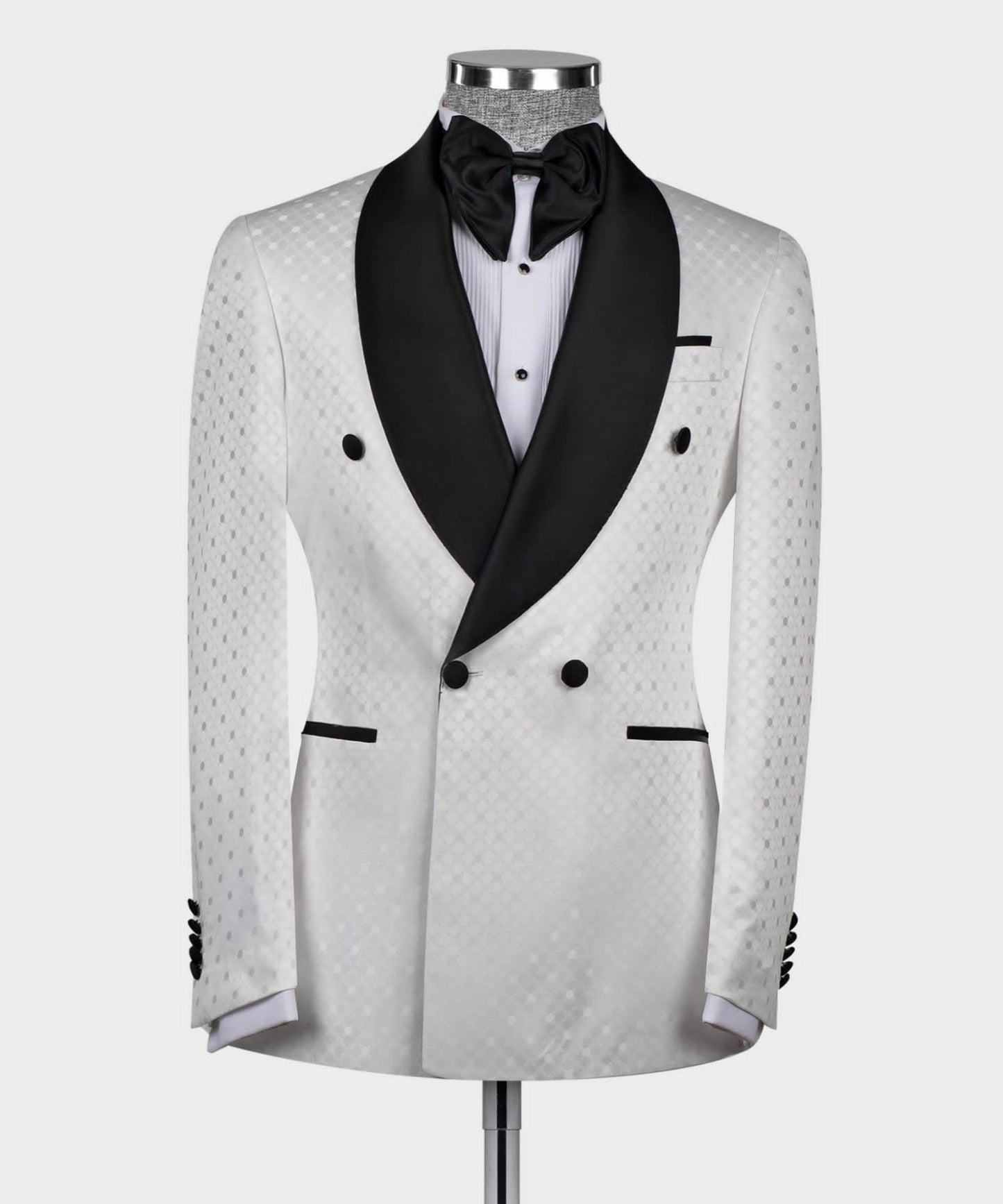 White Double Breasted for Wedding over Black Pant:  $399.000