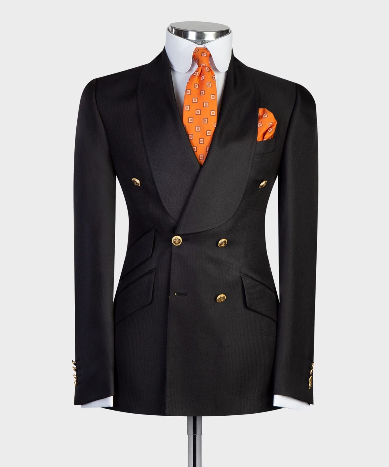 Black 4 Button Double Breasted Suit. $ 299.00