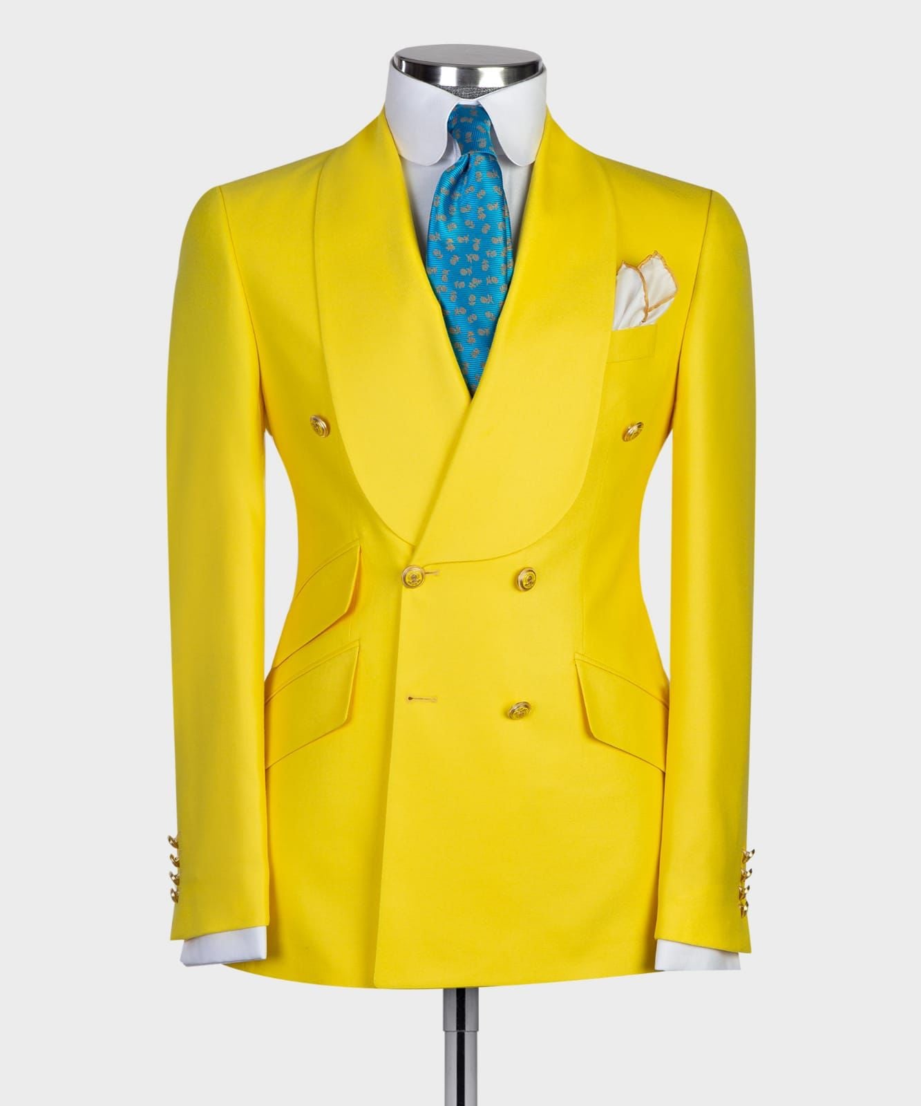 Yellow 4 Button Double Breasted Suit. $ 299.00