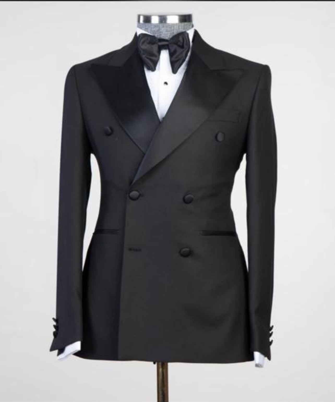 Double Breasted Tuxedo over black pant super 200 fabric: $ 299.00